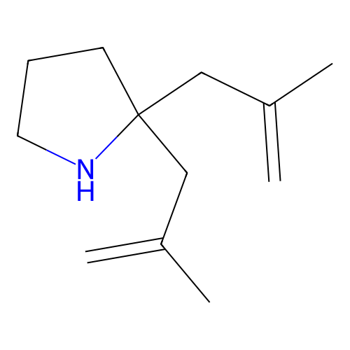 2,2-Bis-(2-methyl-allyl)-pyrrolidine structure