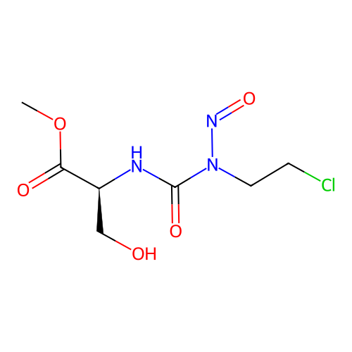 Serine, N-((2-chloroethyl)nitrosocarbamoyl)-, methyl ester, L- structure
