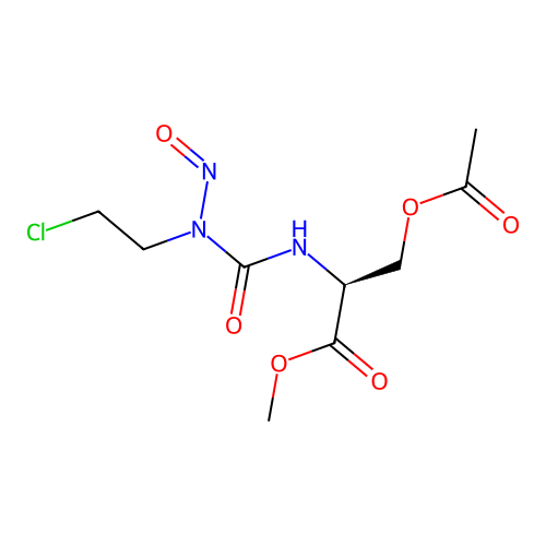 Serine, N-((2-chloroethyl)nitrosocarbamoyl)-, methyl ester, acetate (ester), L- structure