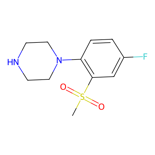 1-[4-Fluoro-2-(methylsulfonyl)phenyl]piperazine structure