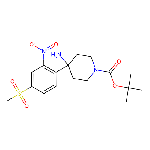 1-Boc-4-[4-(methylsulfonyl)-2-nitrophenyl]piperidin-4-amine structure