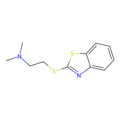 2-(1,3-benzothiazol-2-ylsulfanyl)-N,N-dimethylethanamine structure