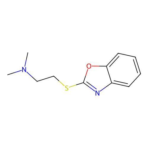 2-(1,3-benzoxazol-2-ylsulfanyl)-N,N-dimethylethanamine structure