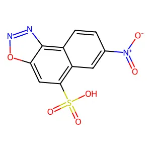 Naphth(1,2-d)(1,2,3)oxadiazole-5-sulfonic acid, 7-nitro- structure