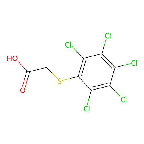 [(Pentachlorophenyl)thio]acetic acid structure