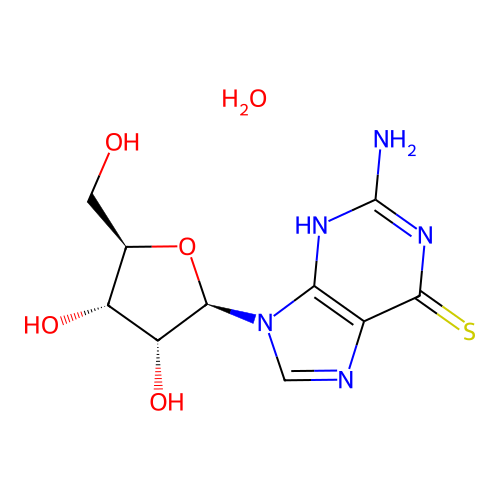 6-Thioguanosine hydrate structure