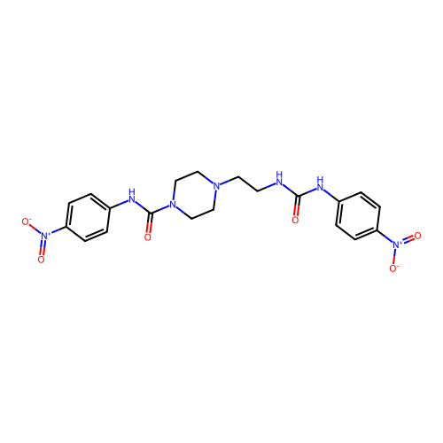 n-(4-nitrophenyl)-4-(2-{[(4-nitrophenyl)carbamoyl]amino}ethyl)piperazine-1-carboxamide structure