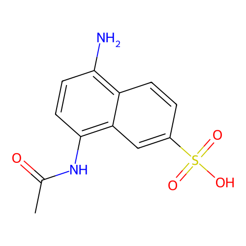 8-Acetamido-5-aminonaphthalene-2-sulfonic acid structure