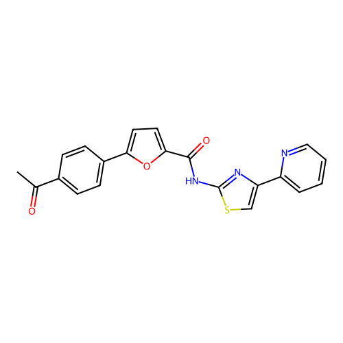5-(4-acetylphenyl)-N-(4-pyridin-2-yl-1,3-thiazol-2-yl)furan-2-carboxamide structure