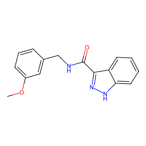 N-[(3-methoxyphenyl)methyl]-1H-indazole-3-carboxamide structure