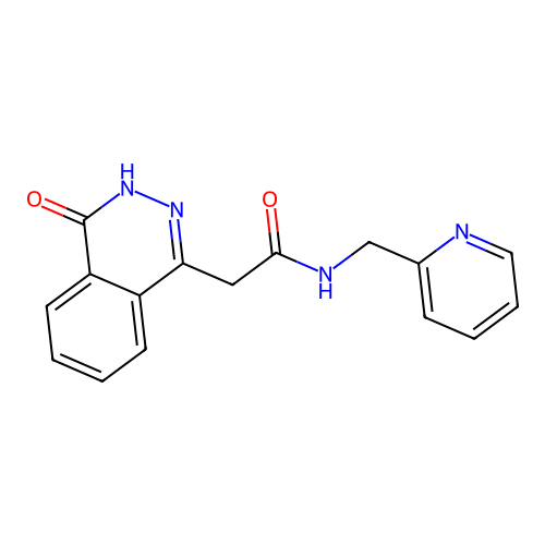 2-(4-oxo-3H-phthalazin-1-yl)-N-(pyridin-2-ylmethyl)acetamide structure