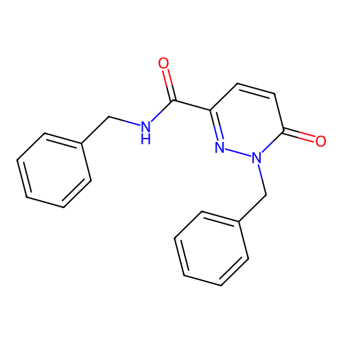 N,1-dibenzyl-6-oxo-1,6-dihydropyridazine-3-carboxamide structure