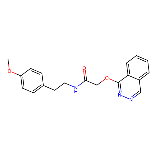 N-[2-(4-methoxyphenyl)ethyl]-2-phthalazin-1-yloxyacetamide structure