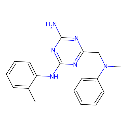 6-((Methyl(phenyl)amino)methyl)-N2-(o-tolyl)-1,3,5-triazine-2,4-diamine structure
