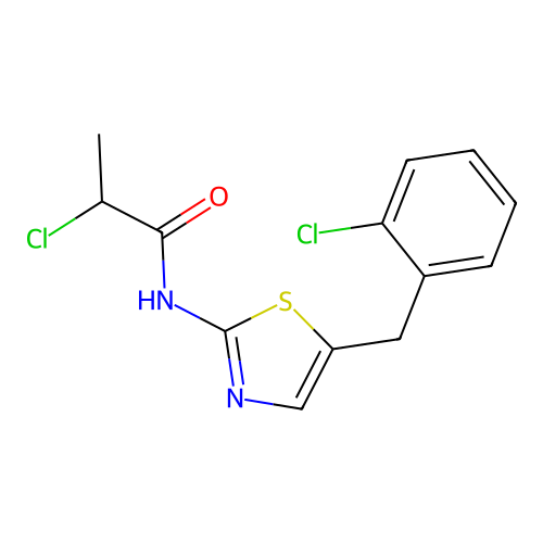 2-chloro-N-[5-(2-chlorobenzyl)-1,3-thiazol-2-yl]propanamide structure