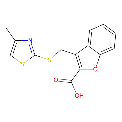 3-{[(4-Methyl-1,3-thiazol-2-yl)sulfanyl]methyl}-1-benzofuran-2-carboxylic acid structure