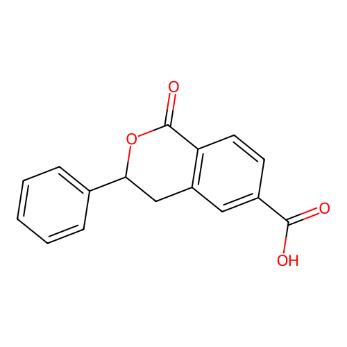1-oxo-3-phenyl-3,4-dihydro-1H-2-benzopyran-6-carboxylic acid structure