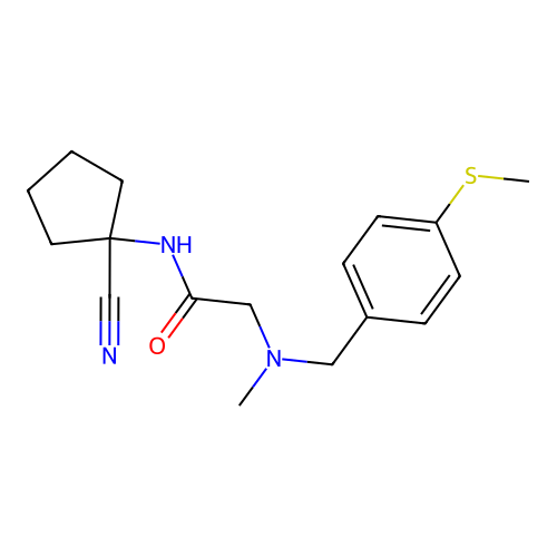 N-(1-Cyanocyclopentyl)-2-(methyl(4-(methylthio)benzyl)amino)acetamide structure
