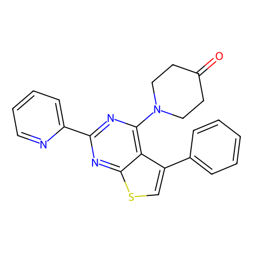 1-[5-Phenyl-2-(2-pyridinyl)thieno[2,3-d]pyrimidin-4-yl]-4-piperidinone structure