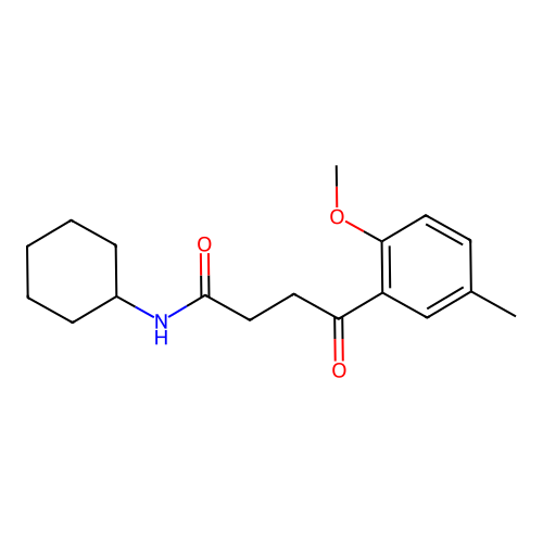 N-cyclohexyl-4-(2-methoxy-5-methylphenyl)-4-oxobutanamide structure