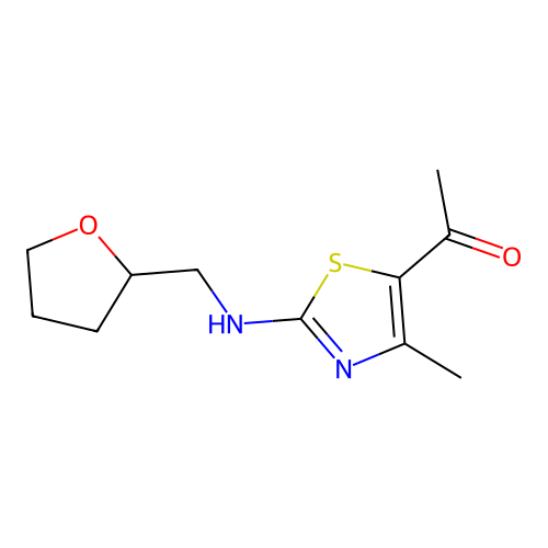 1-(4-Methyl-2-{[(oxolan-2-yl)methyl]amino}-1,3-thiazol-5-yl)ethan-1-one structure