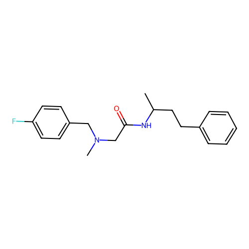 2-[(4-fluorophenyl)methyl-methylamino]-N-(4-phenylbutan-2-yl)acetamide structure