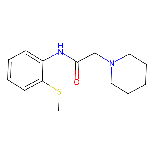 N-(2-methylsulfanylphenyl)-2-piperidin-1-ylacetamide structure