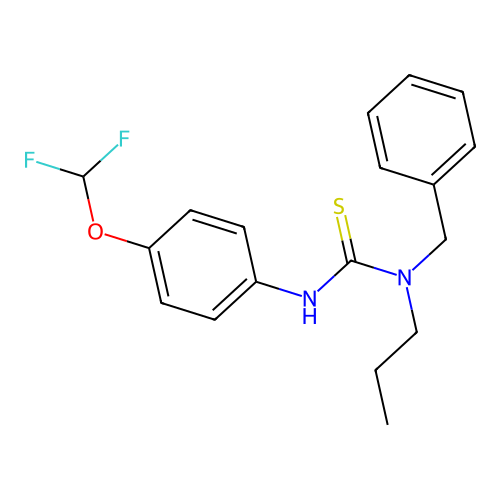 1-Benzyl-3-(4-(difluoromethoxy)phenyl)-1-propylthiourea structure