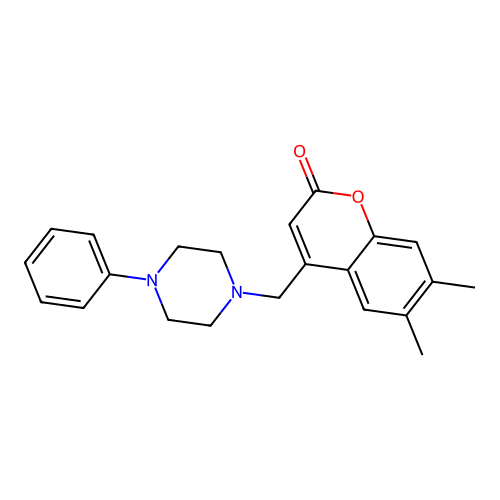 6,7-Dimethyl-4-[(4-phenylpiperazin-1-yl)methyl]chromen-2-one structure