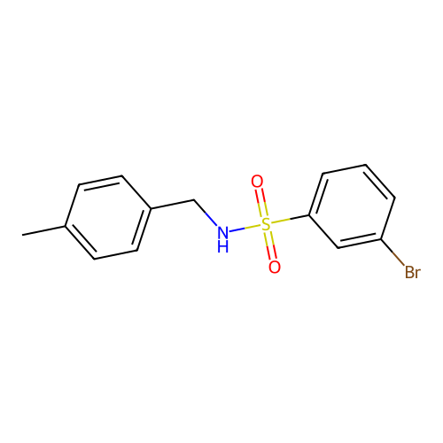 3-bromo-N-[(4-methylphenyl)methyl]benzenesulfonamide structure