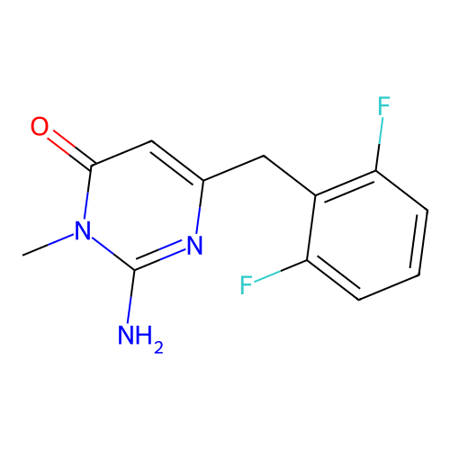 2-Amino-6-[(2,6-difluorophenyl)methyl]-3-methyl-pyrimidin-4-one structure