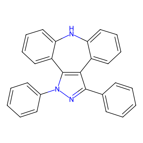Dibenzo(b,f)pyrazolo(3,4-d)azepine, 1,8-dihydro-1,3-diphenyl- structure