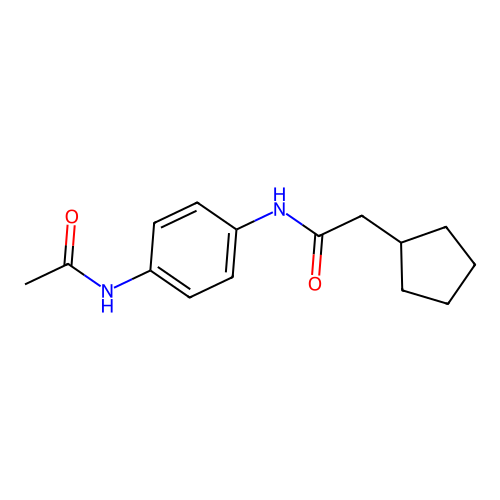 N-[4-(acetylamino)phenyl]-2-cyclopentylacetamide structure