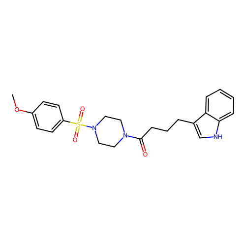 4-(1H-indol-3-yl)-1-{4-[(4-methoxyphenyl)sulfonyl]piperazin-1-yl}butan-1-one structure