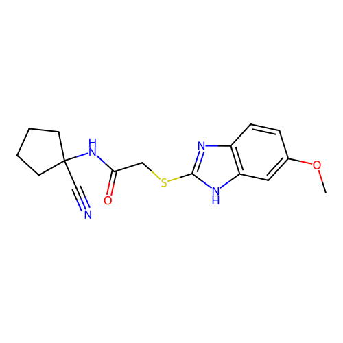 N-(1-cyanocyclopentyl)-2-[(5-methoxy-1H-1,3-benzodiazol-2-yl)sulfanyl]acetamide structure