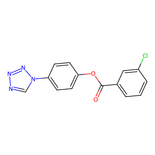 4-(1H-tetrazol-1-yl)phenyl 3-chlorobenzoate structure
