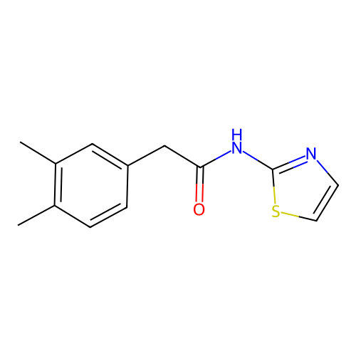 2-(3,4-dimethylphenyl)-N-(1,3-thiazol-2-yl)acetamide structure