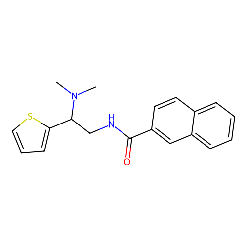 N-[2-(dimethylamino)-2-(thiophen-2-yl)ethyl]naphthalene-2-carboxamide structure