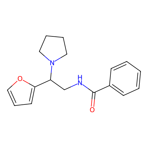 N-[2-(furan-2-yl)-2-(pyrrolidin-1-yl)ethyl]benzamide structure