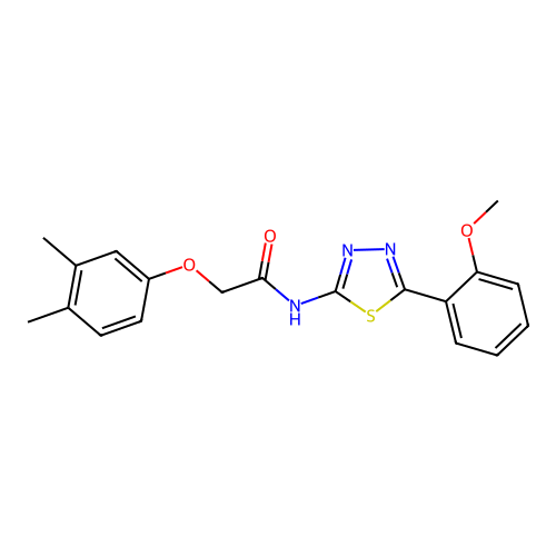 2-(3,4-dimethylphenoxy)-N-(5-(2-methoxyphenyl)-1,3,4-thiadiazol-2-yl)acetamide structure