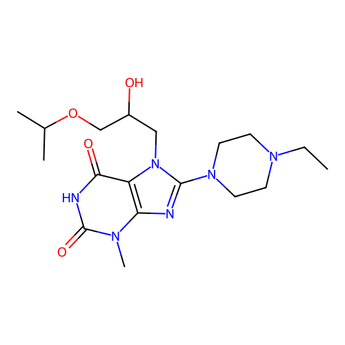 8-(4-ethylpiperazin-1-yl)-7-(2-hydroxy-3-propan-2-yloxypropyl)-3-methylpurine-2,6-dione structure