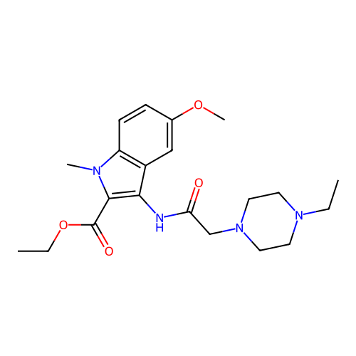 ethyl 3-(2-(4-ethylpiperazin-1-yl)acetamido)-5-methoxy-1-methyl-1H-indole-2-carboxylate structure