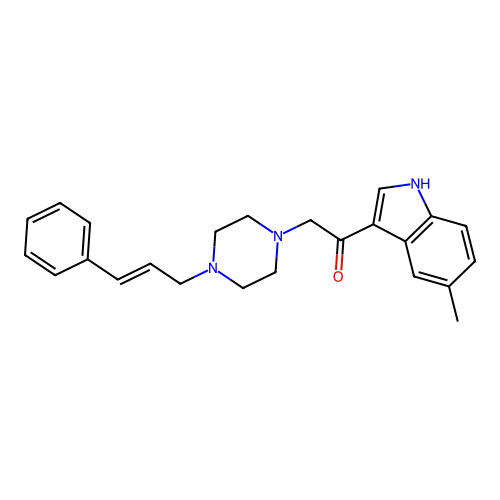 2-(4-cinnamylpiperazin-1-yl)-1-(5-methyl-1H-indol-3-yl)ethanone structure