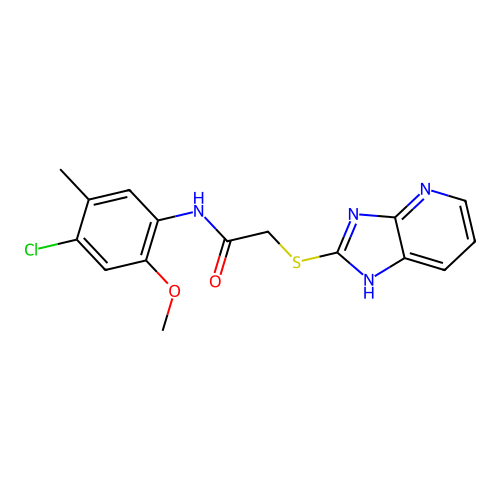 2-((3H-imidazo[4,5-b]pyridin-2-yl)thio)-N-(4-chloro-2-methoxy-5-methylphenyl)acetamide structure