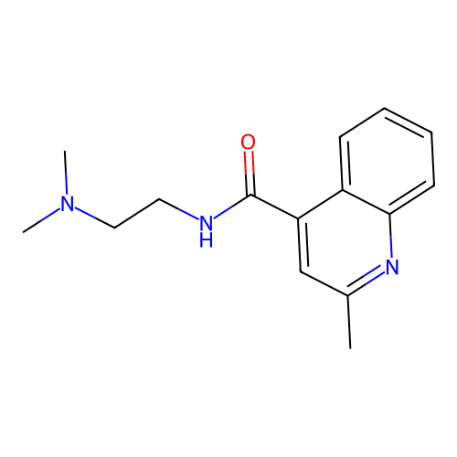 N-(2-(dimethylamino)ethyl)-2-methylquinoline-4-carboxamide structure