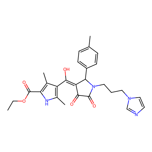 ethyl 4-(1-(3-(1H-imidazol-1-yl)propyl)-4-hydroxy-5-oxo-2-(p-tolyl)-2,5-dihydro-1H-pyrrole-3-carbonyl)-3,5-dimethyl-1H-pyrrole-2-carboxylate structure