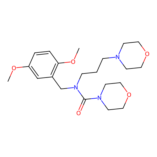 N-(2,5-dimethoxybenzyl)-N-(3-morpholinopropyl)morpholine-4-carboxamide structure