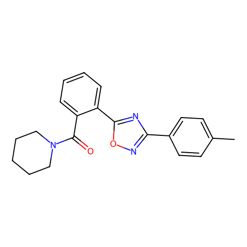 [2-[3-(4-Methylphenyl)-1,2,4-oxadiazol-5-yl]phenyl]-piperidin-1-ylmethanone structure
