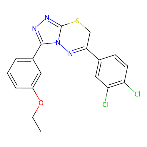 6-(3,4-dichlorophenyl)-3-(3-ethoxyphenyl)-7H-[1,2,4]triazolo[3,4-b][1,3,4]thiadiazine structure