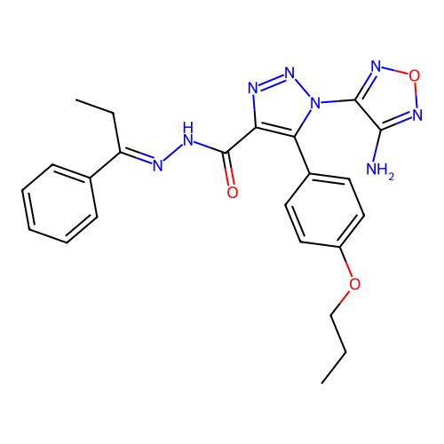 C23H24N8O3 structure